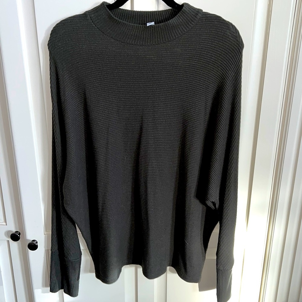 BP Ribbed Mock Neck Long Sleeve Top